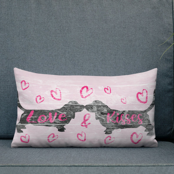Basset Hound Valentine's Love & Kisses Pillow