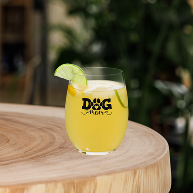 Dog Mom stemless wine glass