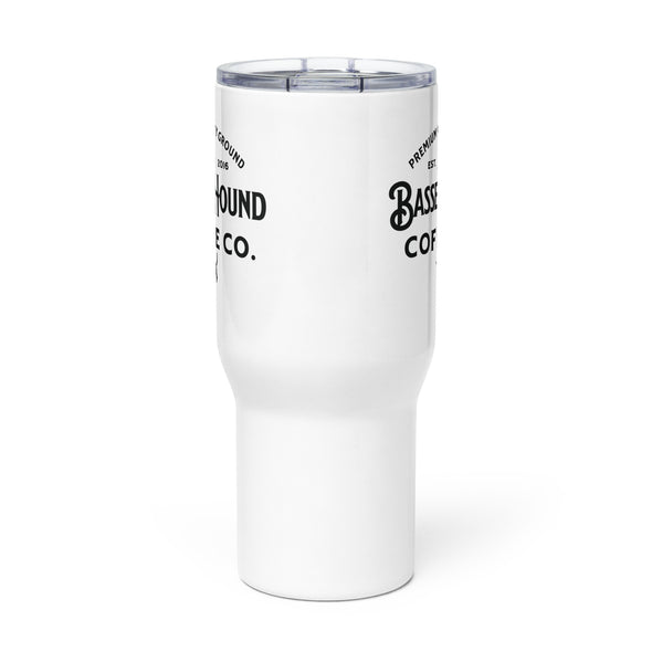 Basset Hound Coffee Co. Travel mug with a handle
