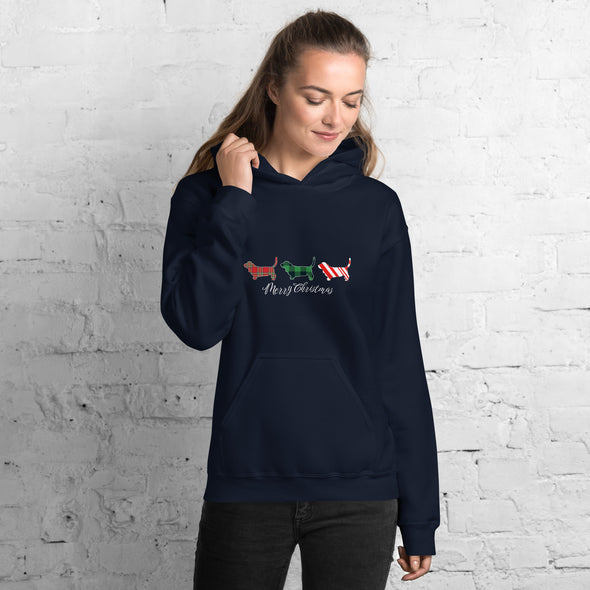 Basset Hound Christmas Trio Unisex Hoodie