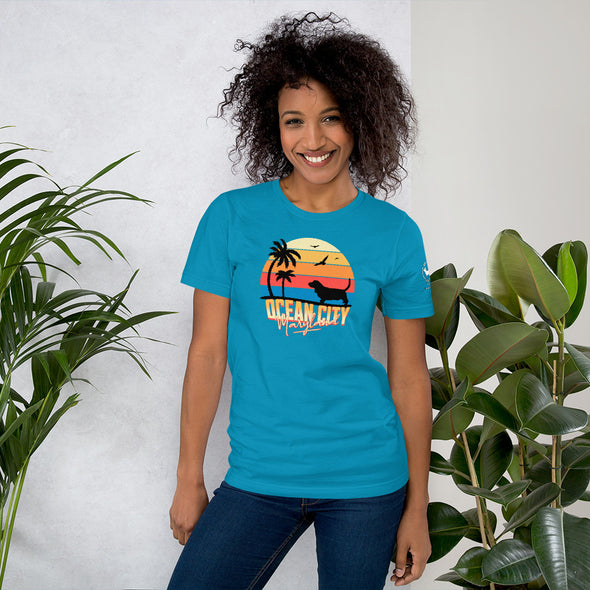 Ocean City Maryland Basset Hound Unisex t-shirt