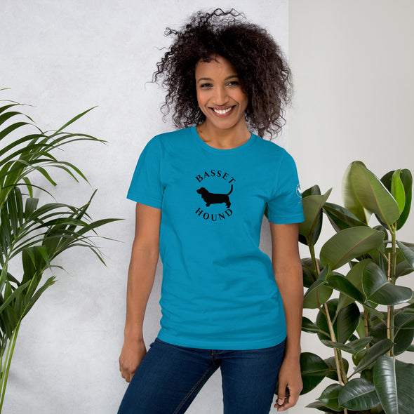 Basset Hound in Black Round Unisex t-shirt