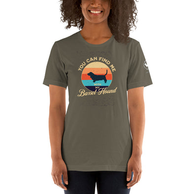 You can find me with my Basset Hound Unisex t-shirt