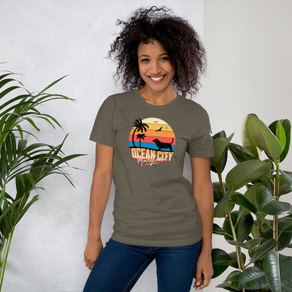 Ocean City Maryland Basset Hound Unisex t-shirt
