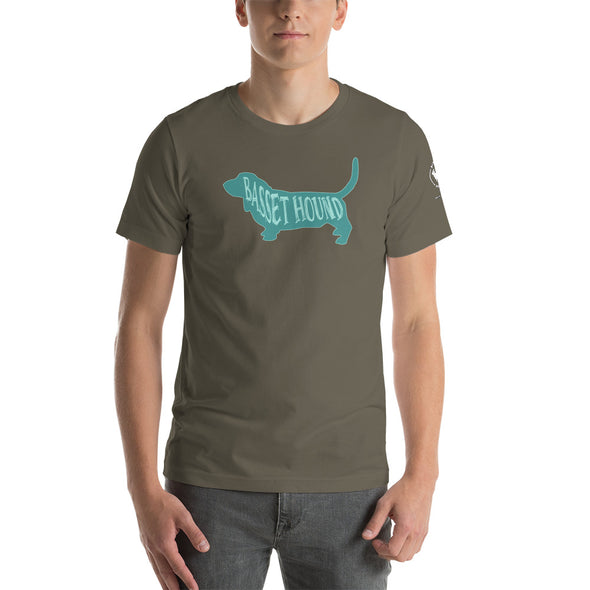 Basset Hound-Teal Unisex t-shirt