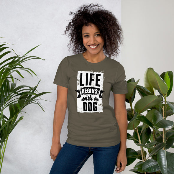 Life Begins with a Dog Unisex t-shirt
