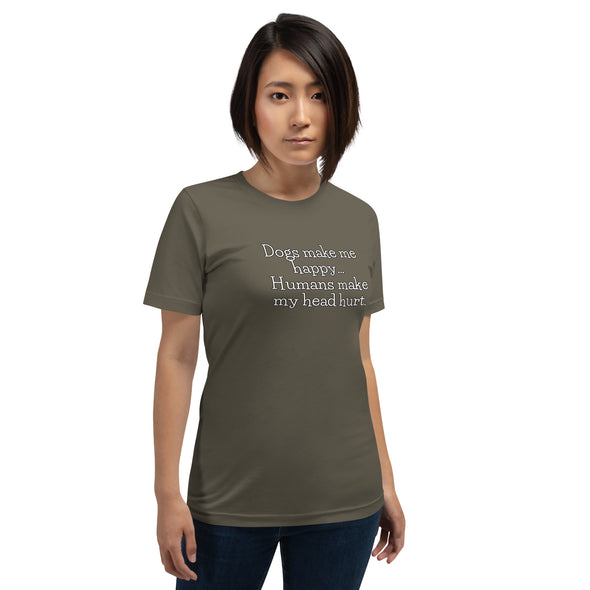Dogs make me happy Unisex t-shirt
