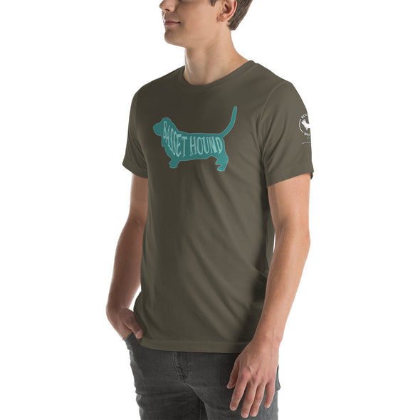 Basset Hound-Teal Unisex t-shirt