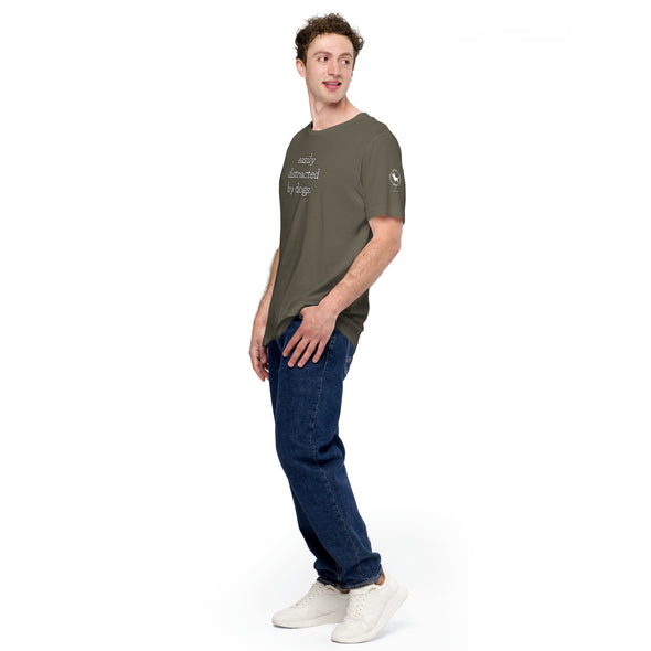 Easily Distracted by Dogs Unisex t-shirt