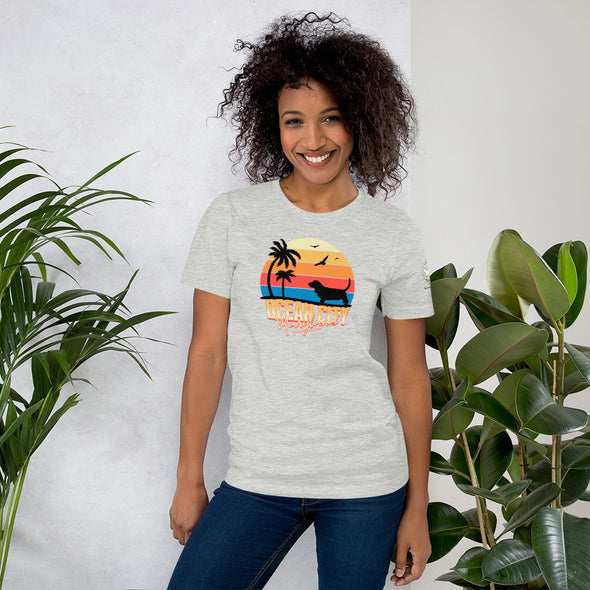 Ocean City Maryland Basset Hound Unisex t-shirt
