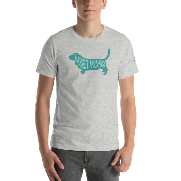 Basset Hound-Teal Unisex t-shirt
