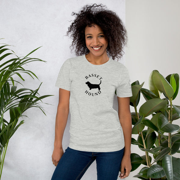 Basset Hound in Black Round Unisex t-shirt