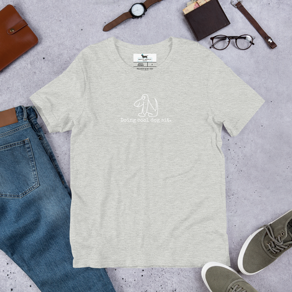 Doing cool dog sit Unisex t-shirt
