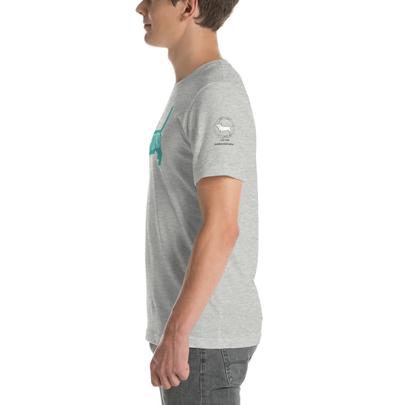 Basset Hound-Teal Unisex t-shirt