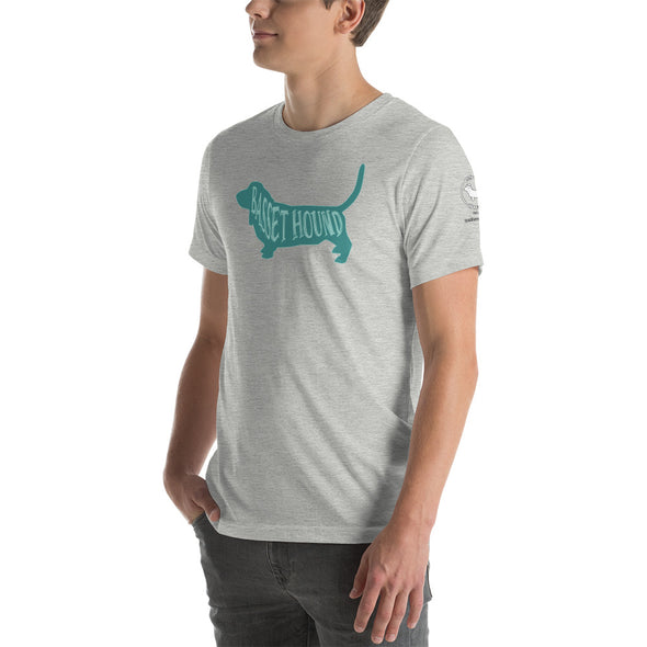 Basset Hound-Teal Unisex t-shirt
