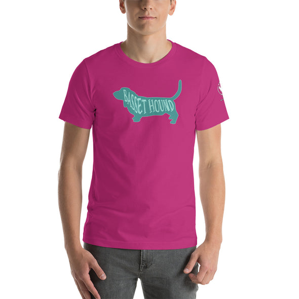 Basset Hound-Teal Unisex t-shirt