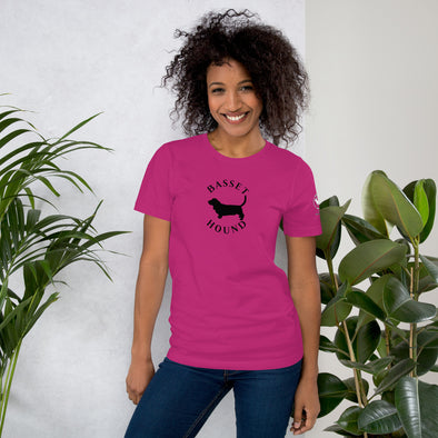 Basset Hound in Black Round Unisex t-shirt