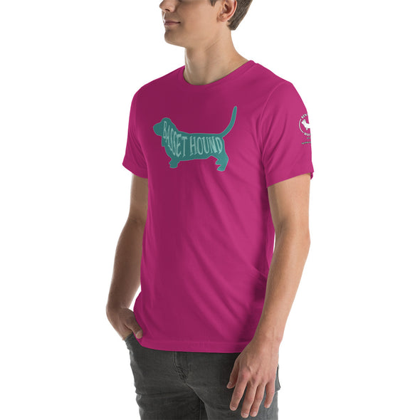 Basset Hound-Teal Unisex t-shirt
