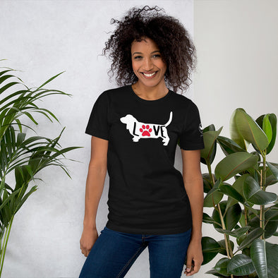 Basset Hound Love Unisex t-shirt