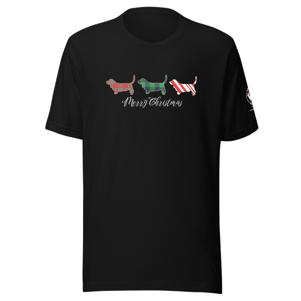 Basset Hound Christmas Trio Unisex t-shirt
