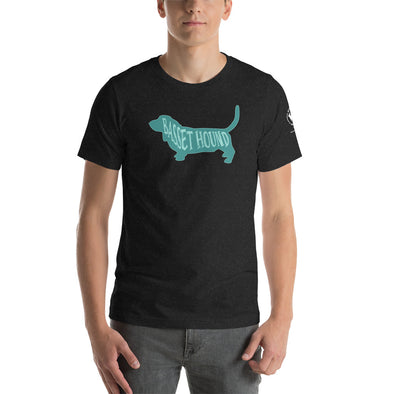 Basset Hound-Teal Unisex t-shirt