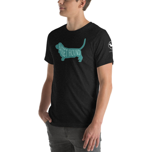 Basset Hound-Teal Unisex t-shirt