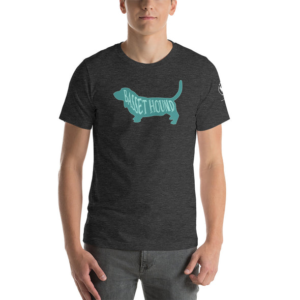 Basset Hound-Teal Unisex t-shirt