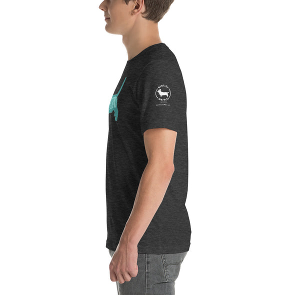 Basset Hound-Teal Unisex t-shirt