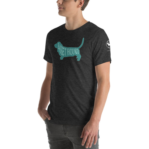 Basset Hound-Teal Unisex t-shirt