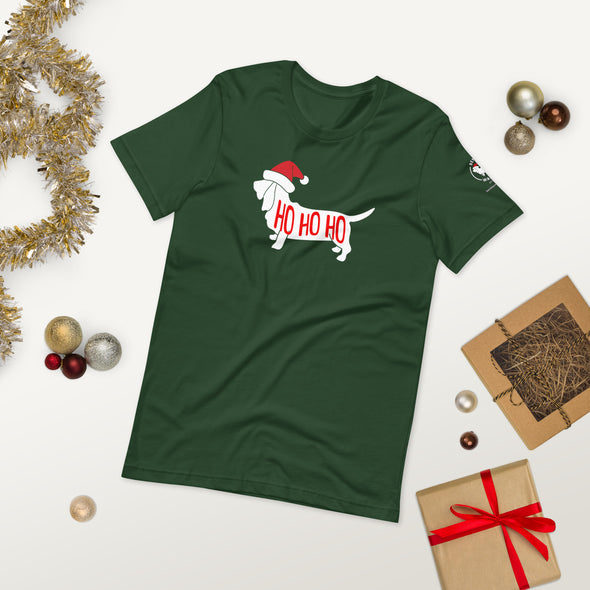 Basset Hound Christmas Ho Ho Ho Unisex t-shirt