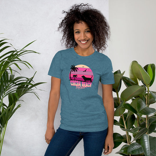 Cocoa Beach Basset Hound Unisex t-shirt
