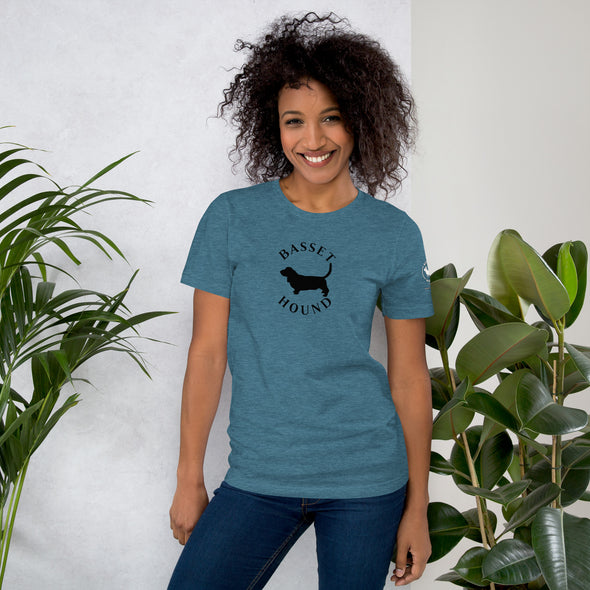Basset Hound in Black Round Unisex t-shirt