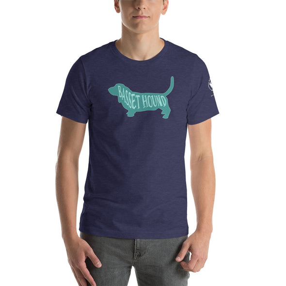 Basset Hound-Teal Unisex t-shirt