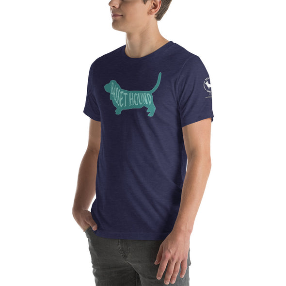 Basset Hound-Teal Unisex t-shirt