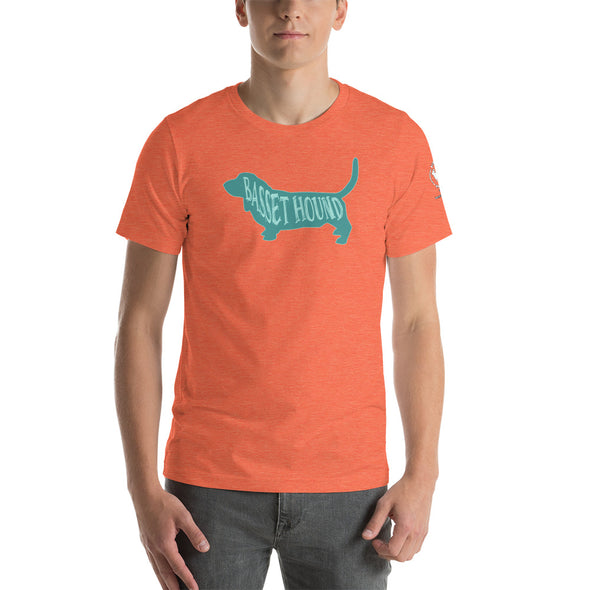 Basset Hound-Teal Unisex t-shirt