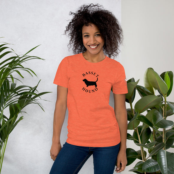 Basset Hound in Black Round Unisex t-shirt