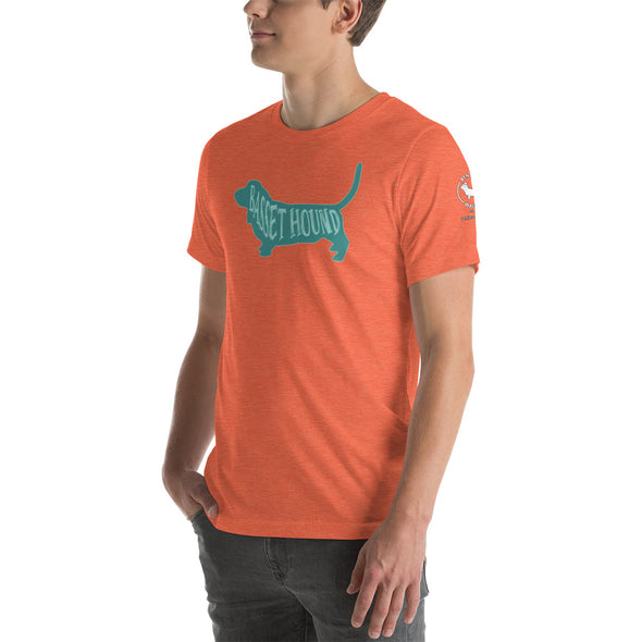 Basset Hound-Teal Unisex t-shirt