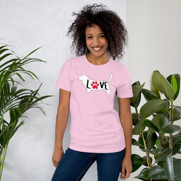 Basset Hound Love Unisex t-shirt