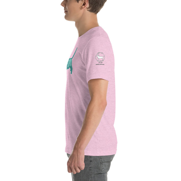 Basset Hound-Teal Unisex t-shirt