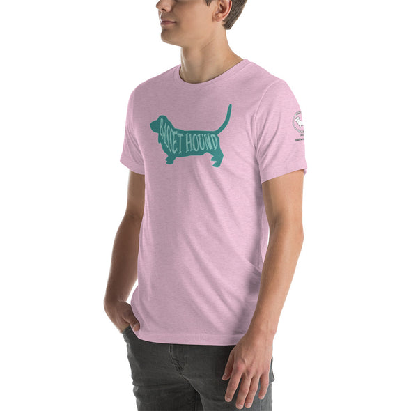 Basset Hound-Teal Unisex t-shirt