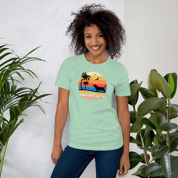 Ocean City Maryland Basset Hound Unisex t-shirt