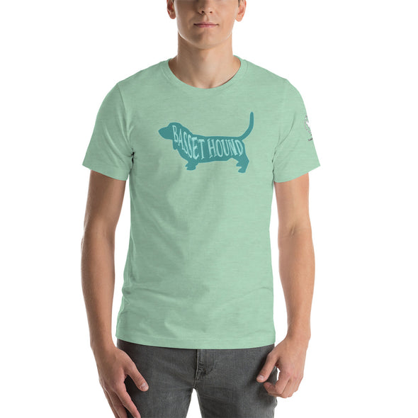 Basset Hound-Teal Unisex t-shirt