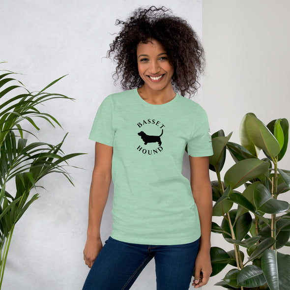 Basset Hound in Black Round Unisex t-shirt