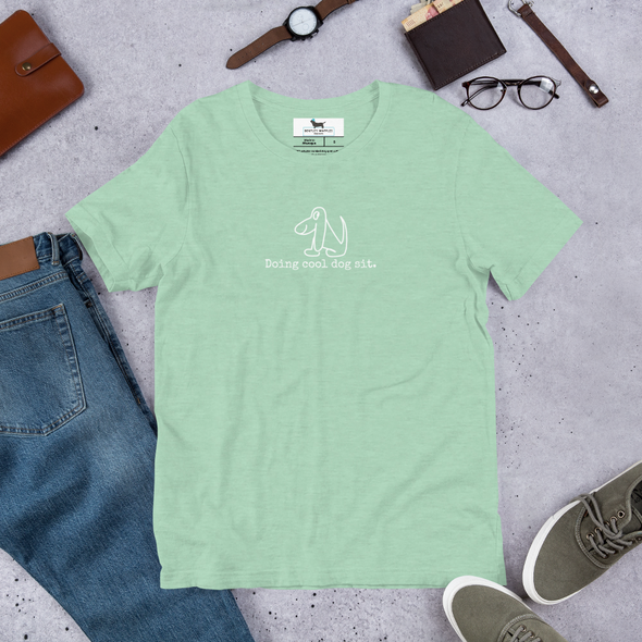 Doing cool dog sit Unisex t-shirt