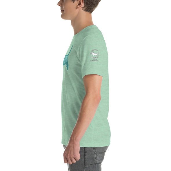 Basset Hound-Teal Unisex t-shirt