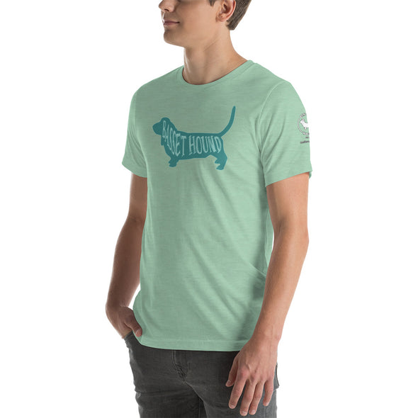 Basset Hound-Teal Unisex t-shirt