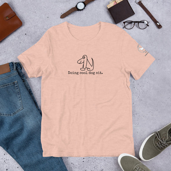 Doing cool dog sit Unisex t-shirt