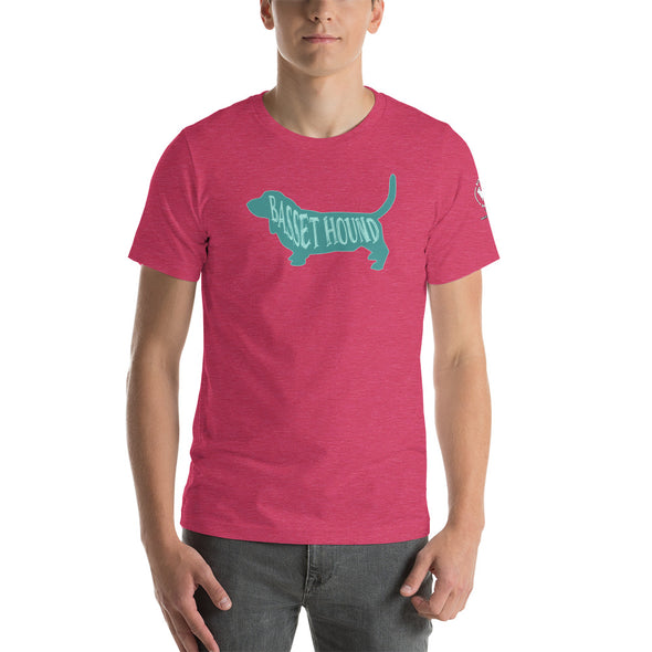 Basset Hound-Teal Unisex t-shirt