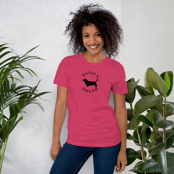 Basset Hound in Black Round Unisex t-shirt