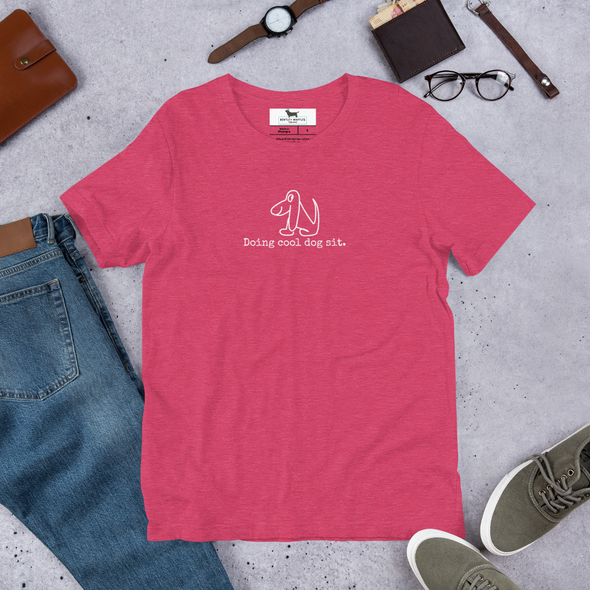 Doing cool dog sit Unisex t-shirt